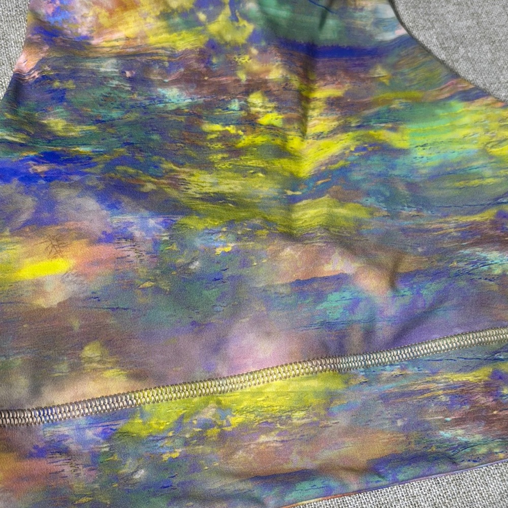 lululemon athletica Multi-Color High Neck Sports Bra (Yellow Accent) - Picture 2 of 5